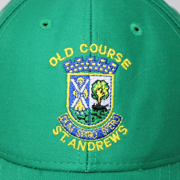 St. Andrews Old Course Hat Mens Snapback Green Cotton International Insignia Cap - Picture 2 of 13
